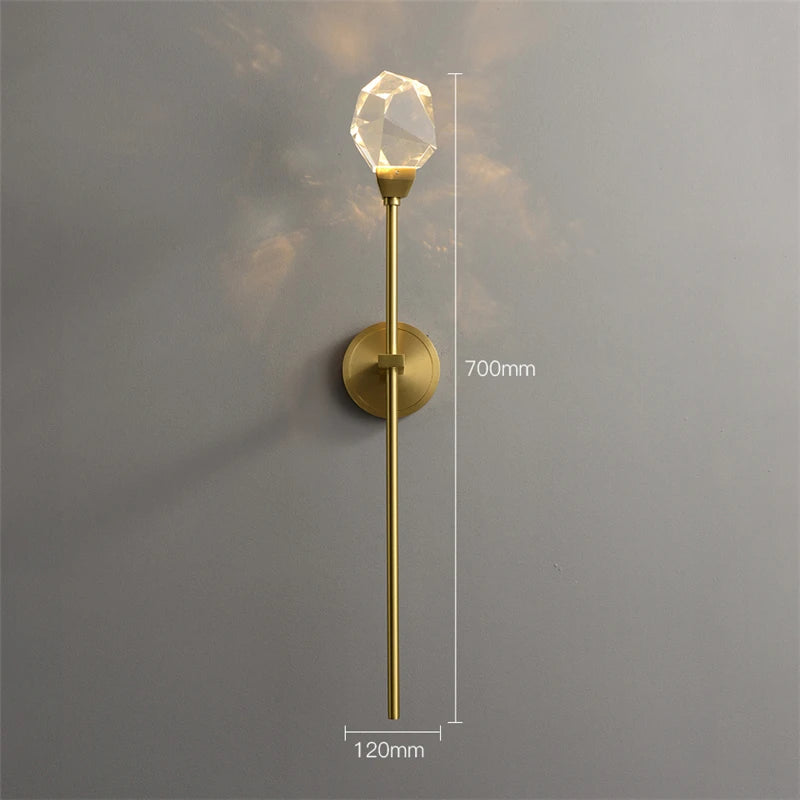 applique murale moderne en cristal de luxe décorative led - vue 6 sur 8