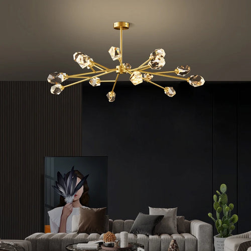 lustre spoutnik design moderne pour décoration intérieure en cristal - vue 4 sur 15