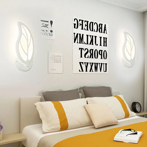 applique murale led créative en acrylique avec feuilles - vue 5 sur 8