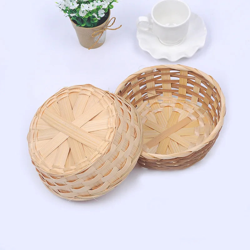 panier à fruits en bambou tissé à la main grande capacité durable - vue 4 sur 7