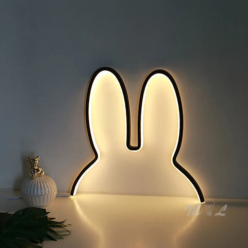 veilleuse led lapin moderne pour enfants cadeau de noël - vue 1 sur 8