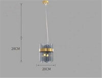 lustre ovale en métal doré avec abat-jour en verre suspendu