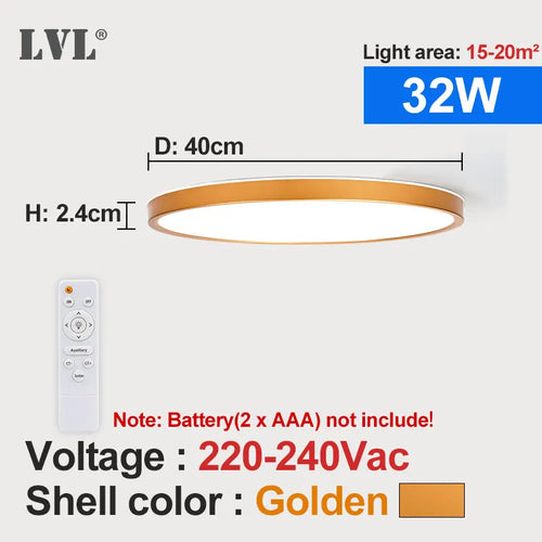 plafonnier led moderne télécommandé à intensité variable - vue 15 sur 14