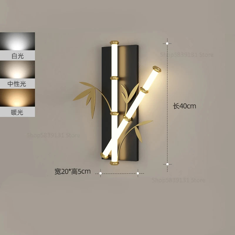 applique murale imitation bambou acrylique style chinois moderne - vue 9 sur 10
