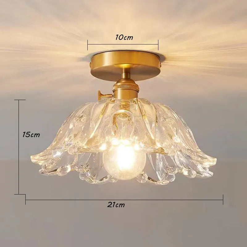 Lustre japonais en verre de laiton - vue 10 sur 23