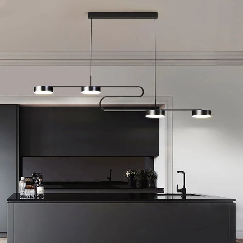 lustre moderne à LED avec télécommande pour décoration intérieure - vue 3 sur 8