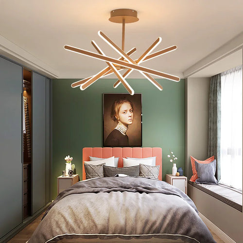 lustre à led design moderne avec télécommande et intensité variable - vue 3 sur 6