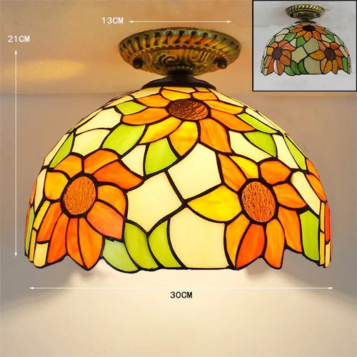 Plafonnier Led en verre créatif moderne avec ampoule 7W E27 - vue 15 sur 30