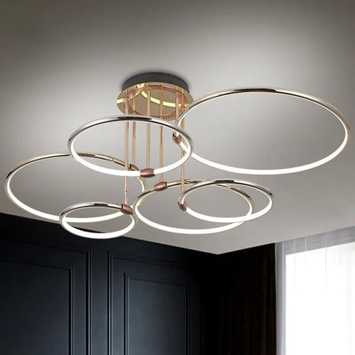 lustre circulaire moderne et luxueux pour éclairage intérieur - vue 7 sur 11