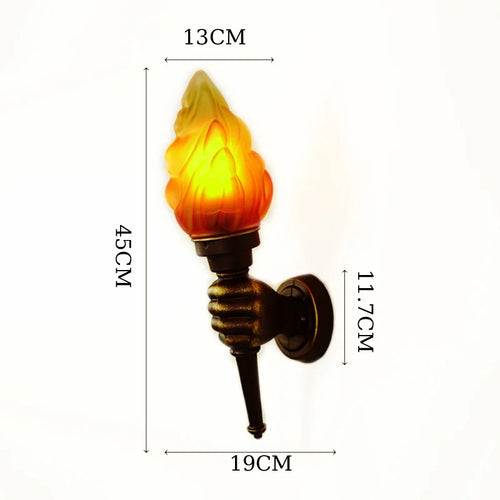 applique murale rétro flamme luminaire pour extérieur bar restaurant - vue 5 sur 8