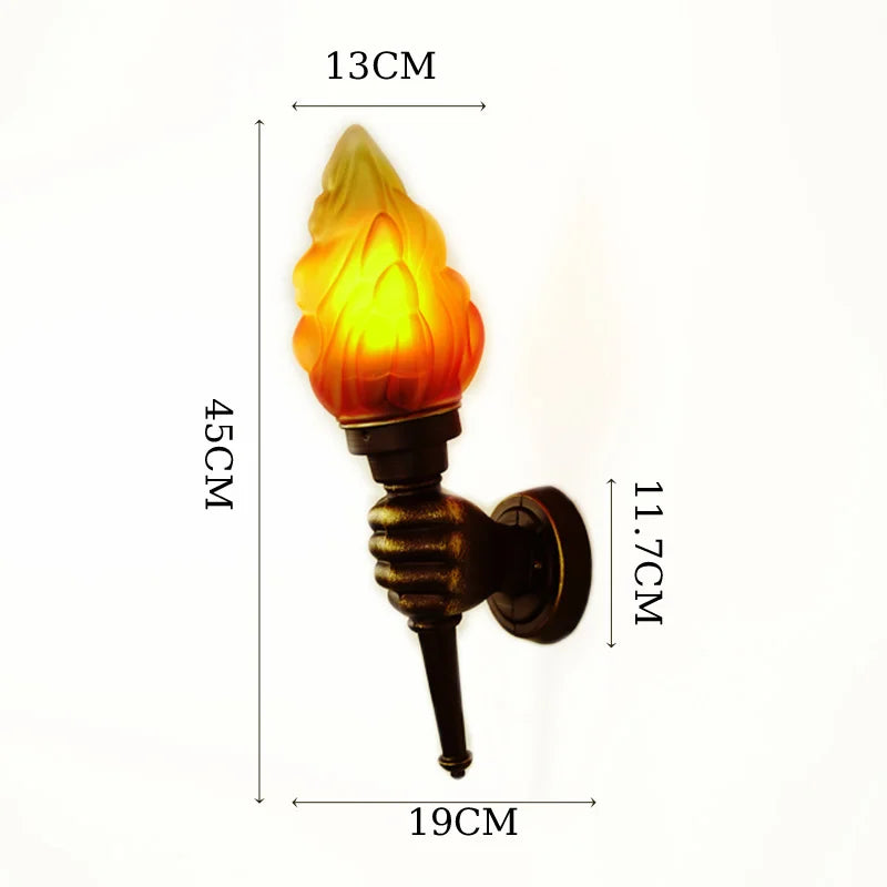 applique murale rétro flamme luminaire pour extérieur bar restaurant - vue 5 sur 8