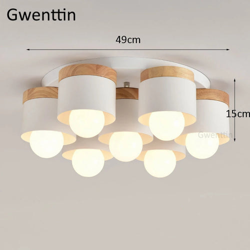 plafonnier moderne en bois et fer pour décoration intérieure - vue 10 sur 9