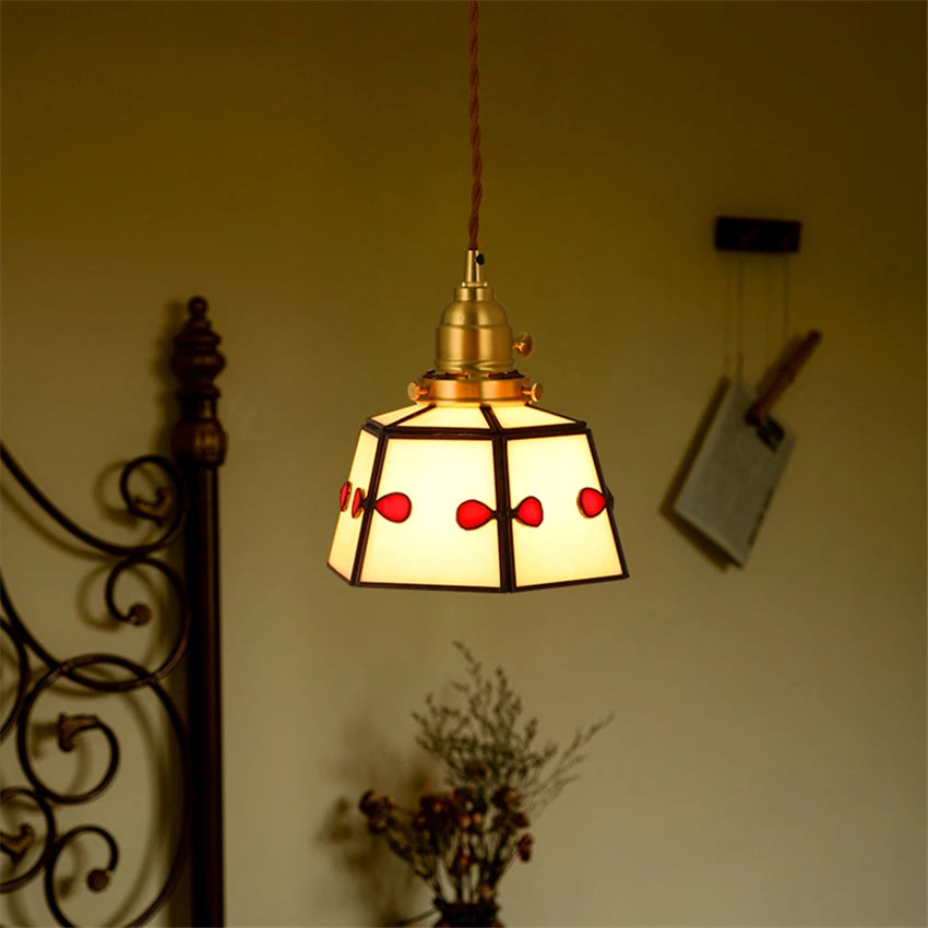 suspension en vitrail rétro style japonais pour décoration intérieure - vue 5 sur 9