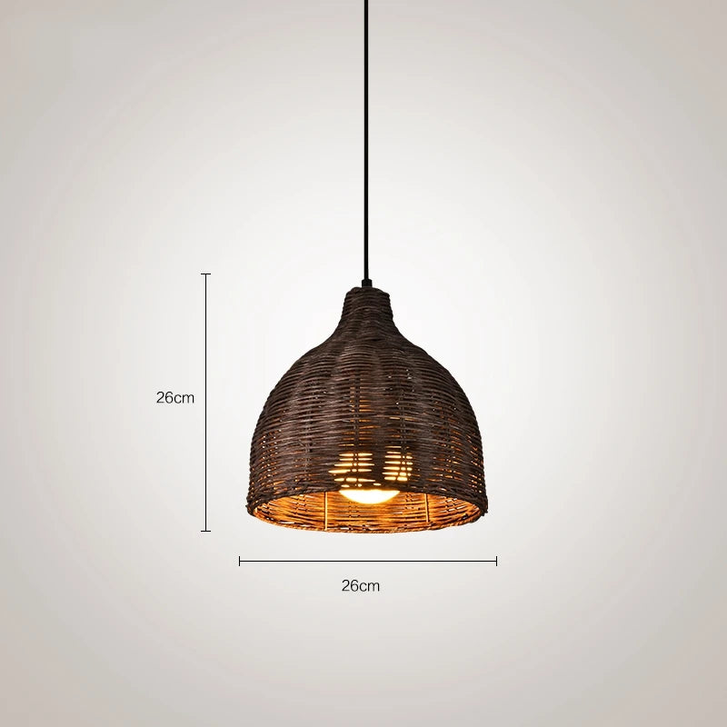 suspension en rotin et bambou pour décoration intérieure rusticité asiatique