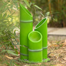 Lampe extérieure en bambou vert/jaune