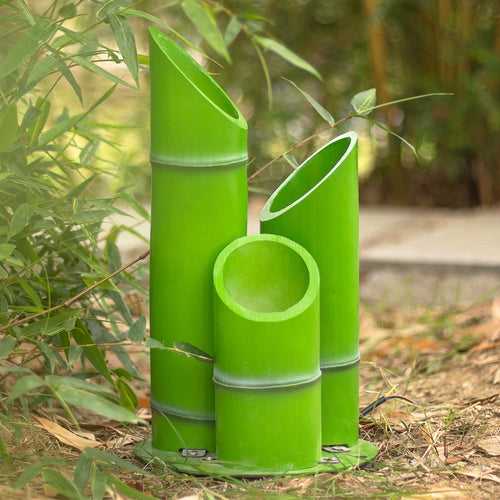 Lampe extérieure en bambou vert/jaune - vue 5 sur 14