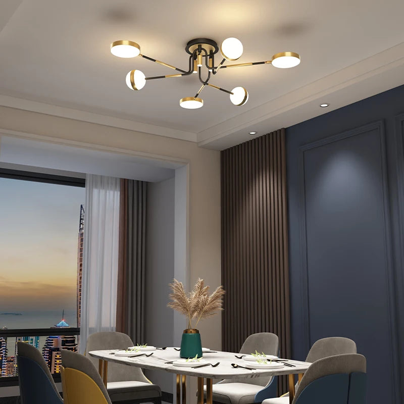 lustre LED élégant pour intérieur moderne et chaleureux - vue 5 sur 9