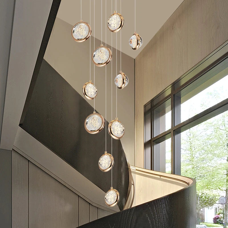 lustre à led moderne design cristal pour un éclairage luxueux - vue 2 sur 15