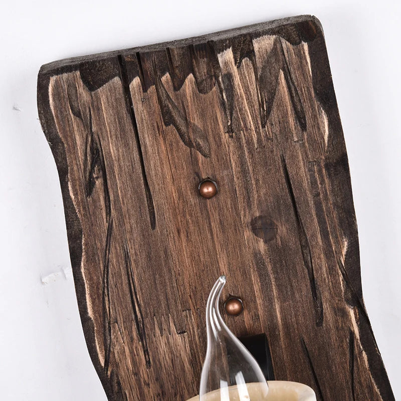 applique murale industrielle nostalgique en bois pour bar café - vue 6 sur 8