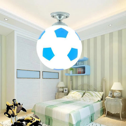 Ballon de Football LED plafonniers 220V E27 Football Bar Club plafonnier créatif enfants garçon chambre décoration luminaire - vue 11 sur 10