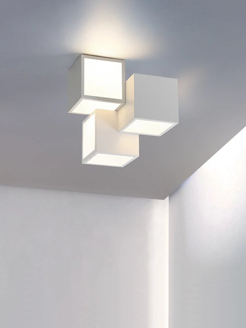 plafonnier carré créatif lumières led modernes décoration simple lustre luminaire - vue 4 sur 10