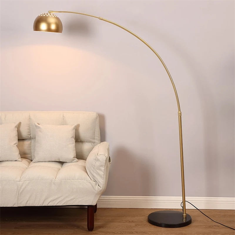 lampadaire nordique led en fer simple avec base en marbre - vue 4 sur 8