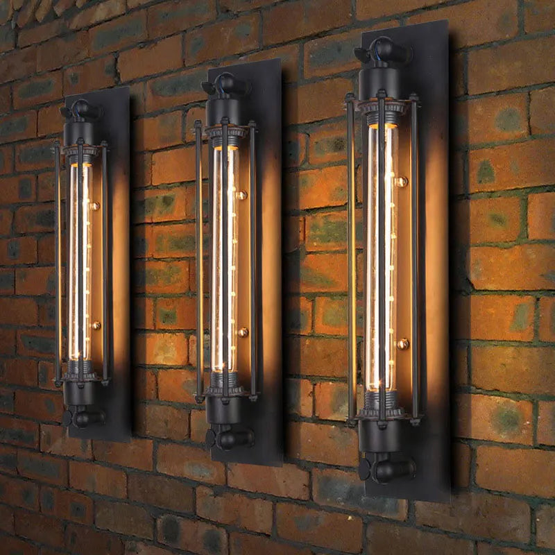 applique murale rétro américaine led pour balcon restaurant café - vue 4 sur 7