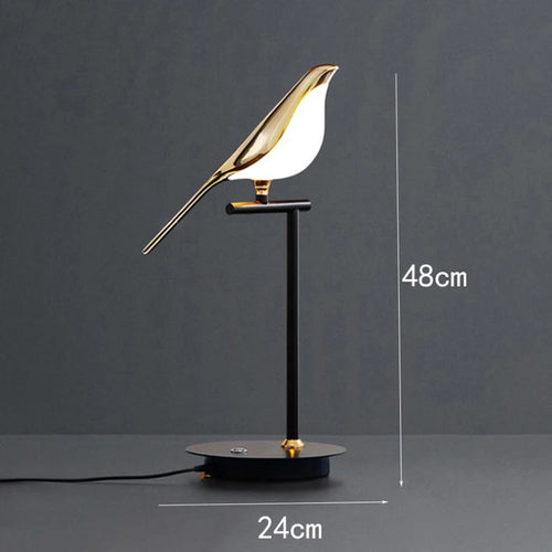 suspension LED oiseau fantaisie plaquée or design moderne ajustable - vue 14 sur 18