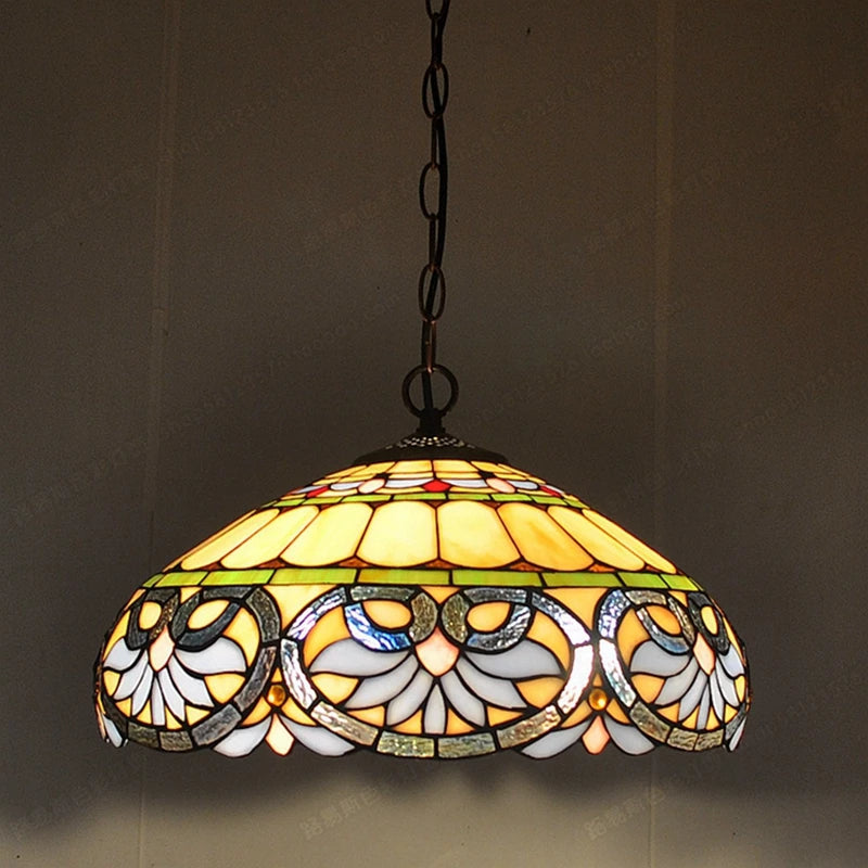 lustre en verre en forme de cœur style tiffany rétro pour restaurant - vue 1 sur 7