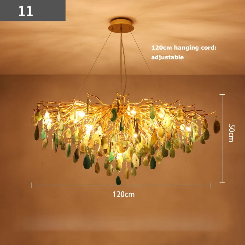 lustre design art déco en agate colorée pour intérieur élégant - vue 15 sur 17