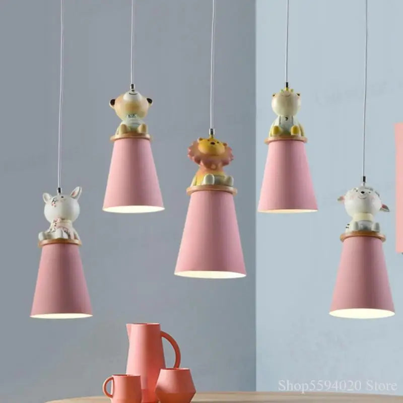 lustre créatif dessin animé animal pour chambre d'enfants - vue 3 sur 11