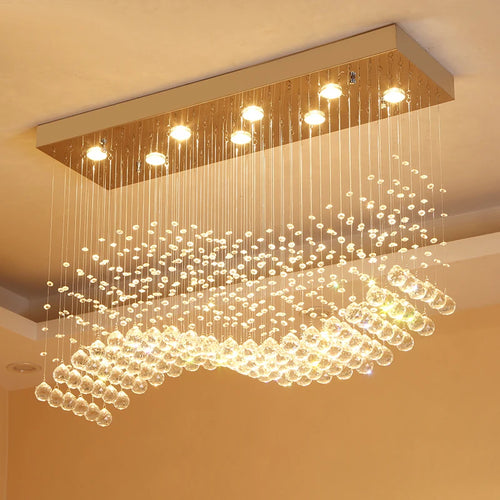 lampe rectangulaire en cristal pour bar et restaurant moderne - vue 5 sur 6