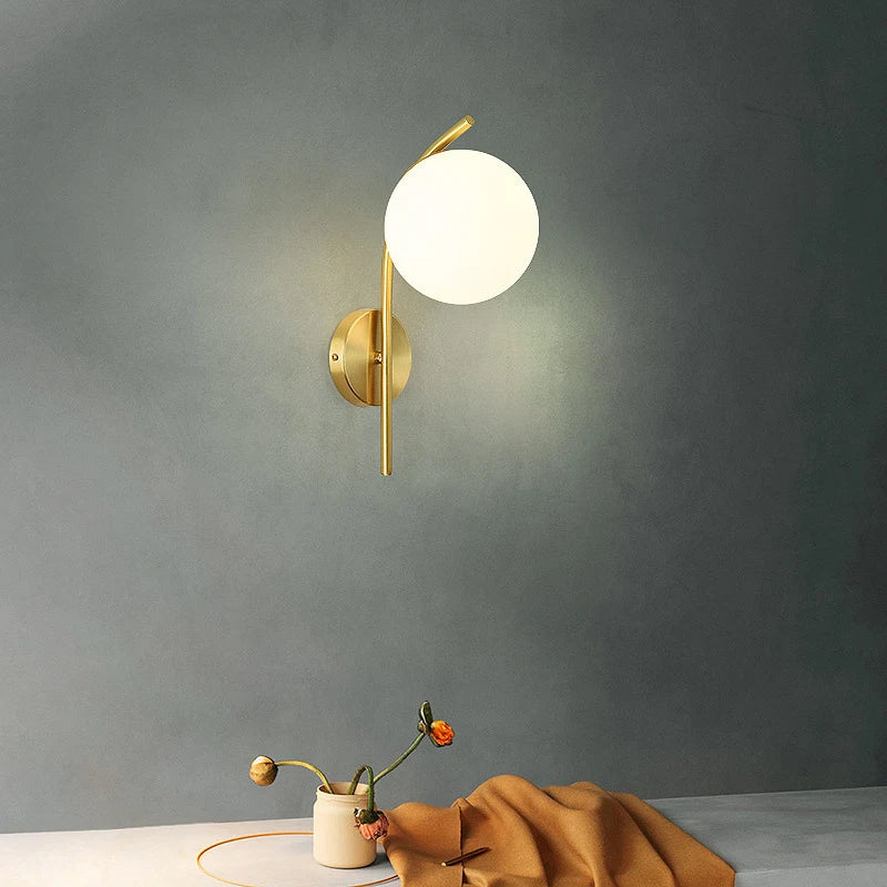 Applique murale LED en cuivre moderne pour éclairage intérieur - vue 2 sur 8
