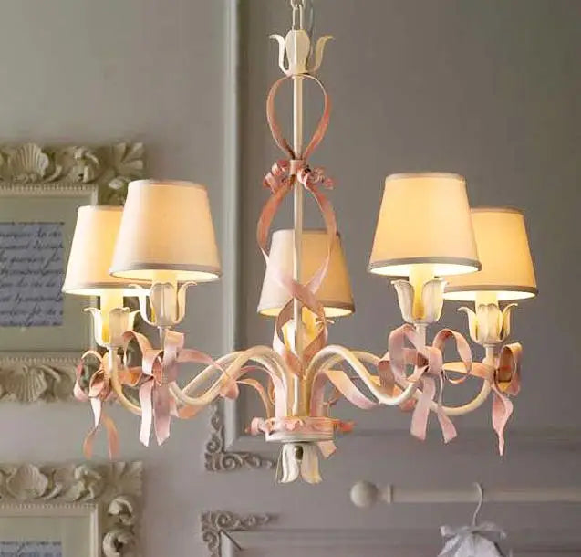 lustre à led rose pour chambre de fille décorative élégante - vue 11 sur 14