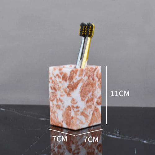 ensemble daccessoires en marbre naturel pour salle de bain - vue 11 sur 17