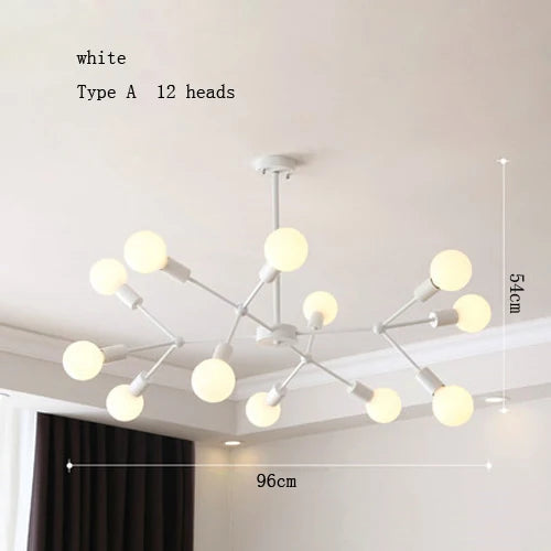 lustre moderne à plusieurs têtes pour intérieur créatif - vue 10 sur 27