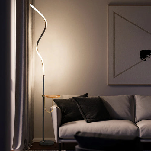 lampadaire led courbe moderne décoration nordique lampes debout luminaires - vue 3 sur 8