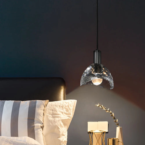 lustre en cristal moderne avec éclairage led décoratif intérieur - vue 3 sur 8