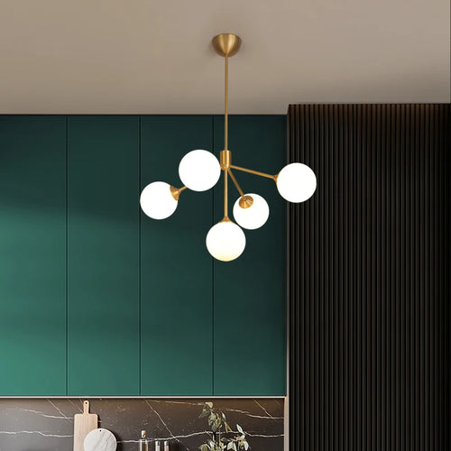 lustre design nordique décoratif avec éclairage led spoutnik - vue 2 sur 9