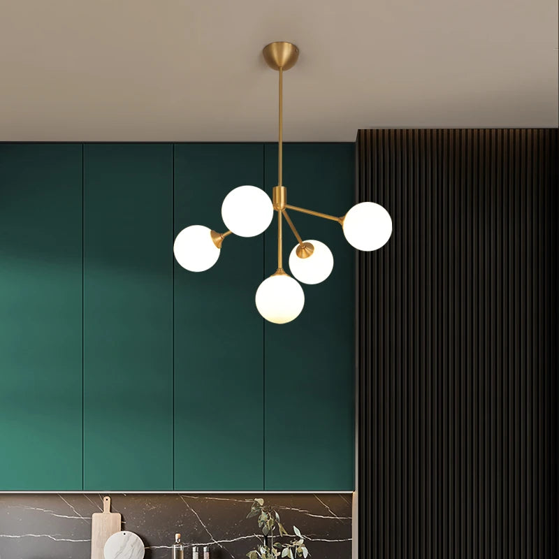 lustre design nordique décoratif avec éclairage led spoutnik