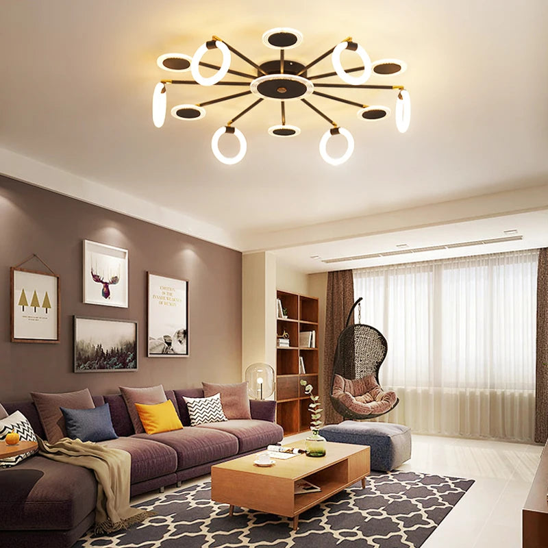 lustre LED design pour intérieur moderne et élégant - vue 4 sur 12