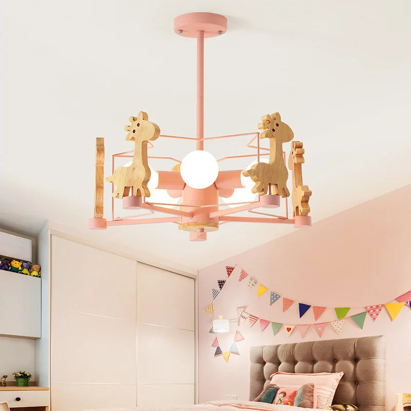 Lustre enfant LED en forme de girafe - vue 6 sur 12