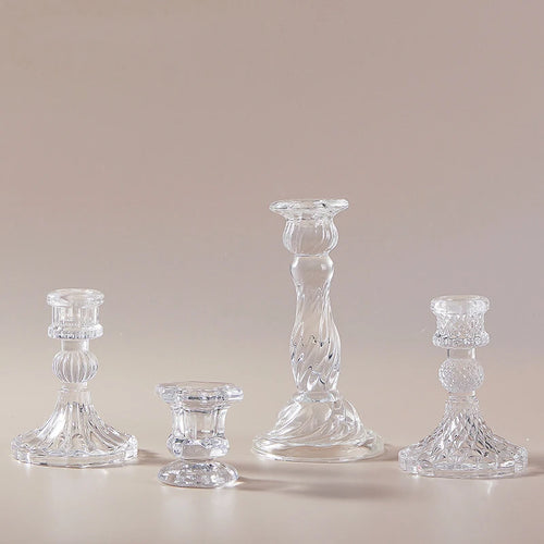 bougeoir en verre pour décoration romantique et centre de table - vue 3 sur 11