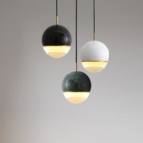 suspension LED design nordique en marbre pour intérieur décoratif - vue 2 sur 9