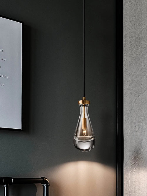 lustre moderne simple en verre de cuivre de luxe à tête unique - vue 3 sur 7