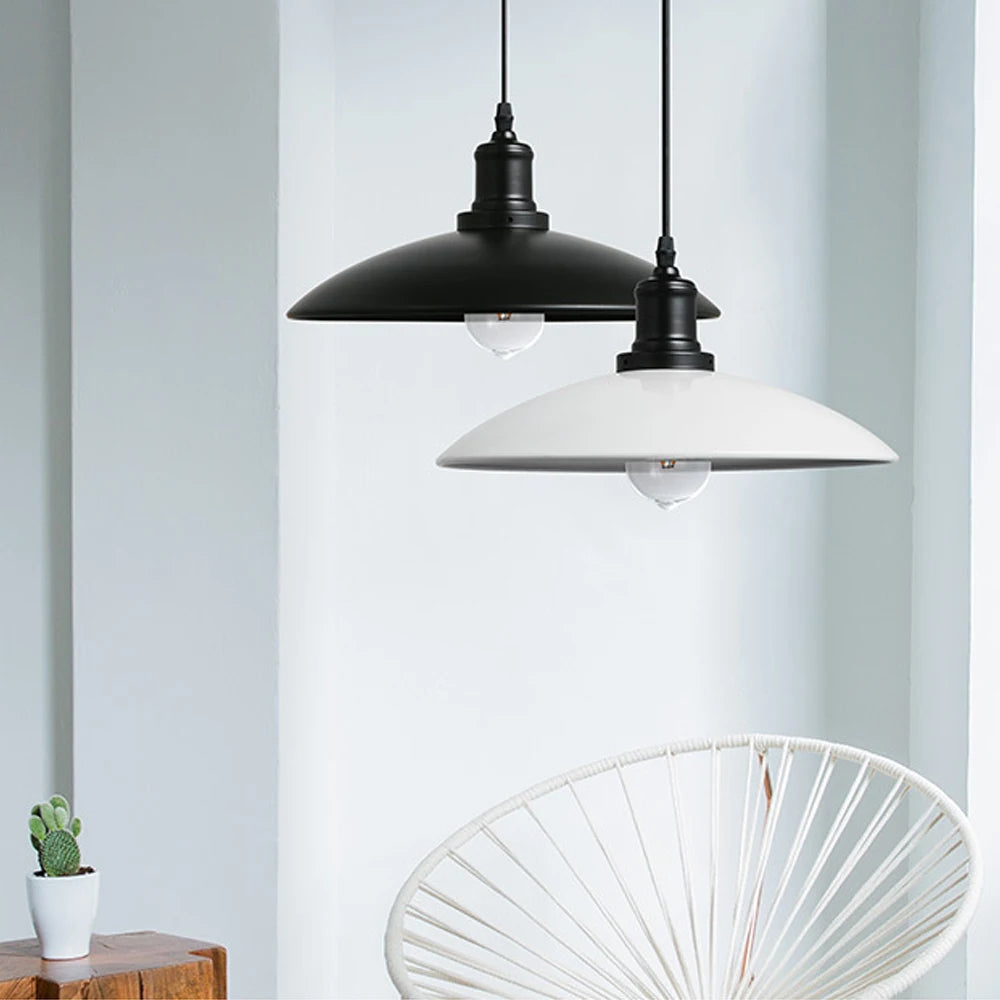 luminaires suspendus industriels vintage loft abat-jour métal - vue 3 sur 8