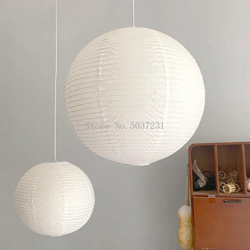 lustre nordique danois en papier de coton lampe suspendue japonaise - vue 5 sur 6