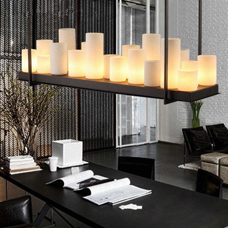 Nordique luxe salle à manger lustre intérieur salon table à manger lampes en verre simple cuisine île LED lustre éclairage - vue 4 sur 20