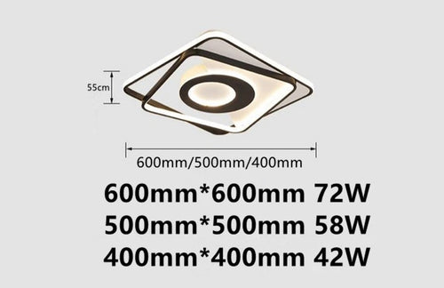 plafonnier led carré moderne à intensité variable pour intérieur maison - vue 3 sur 6