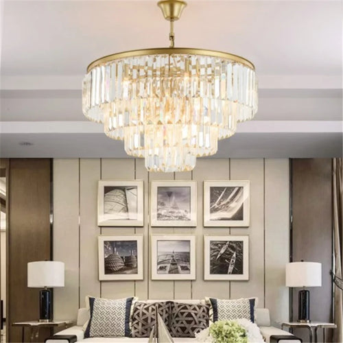 lustre moderne en cristal éclairage suspendu design nordique élégant - vue 5 sur 6